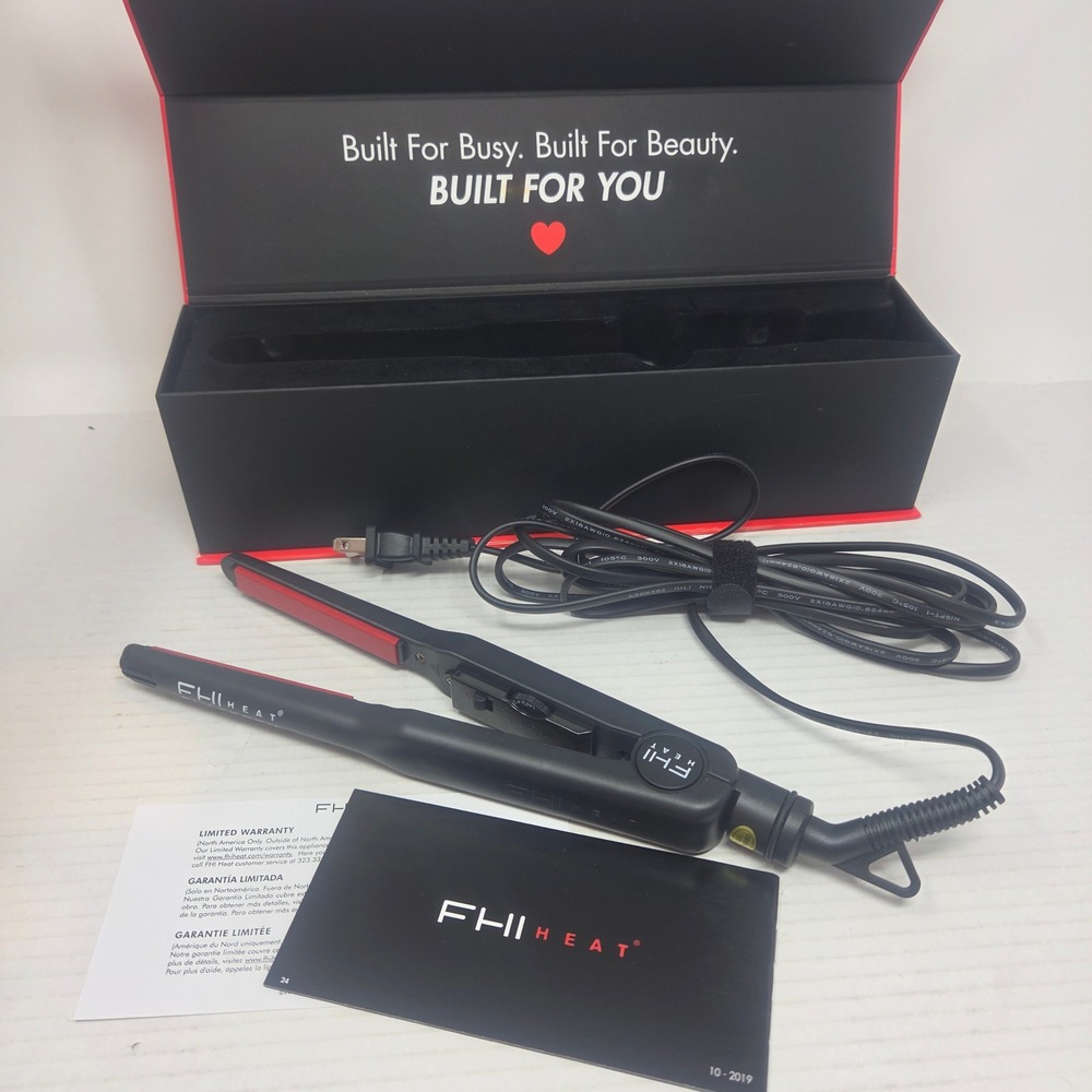 FHI Heat Hair Straightener Womens 0.5" Black Red Ceramic Platform Signature 1/2